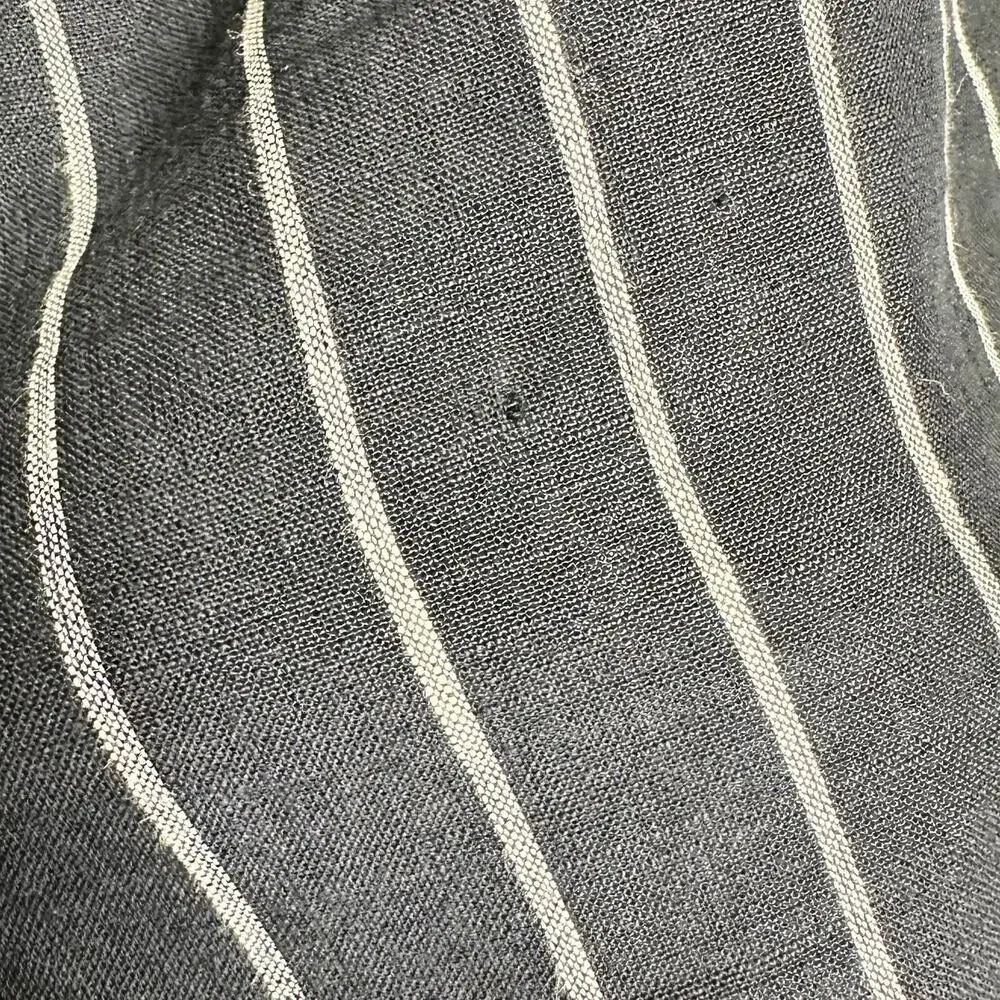 Reformation Frankie Pants Luciano Stripe Linen Straight Black White Women 10